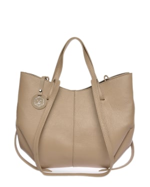 Luisa Vannini Beige Rundleer Tas
