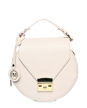 Roberta M Beige Rundleer Tas