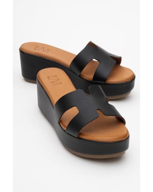Lia Leer Platform Sandaal (Women)