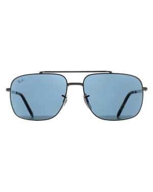 Ray-Ban Rechthoek Unisex Gepolijst Zilver Blauw RB3796