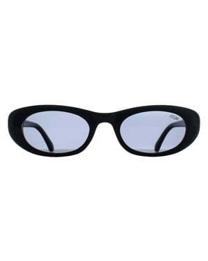 Atum Oval Womens Shiny Black Silver Smoke Noctis
