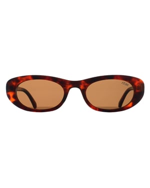 Atum Oval Womens Shiny Brown Tortoise Gold Brown Noctis