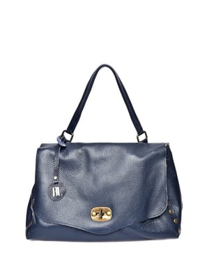 Anna Luchini Blauw Rundleer Tas