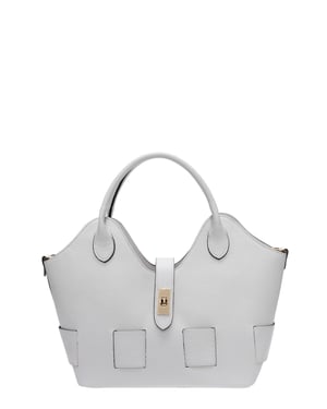 Roberta M Wit Rundleer Tas