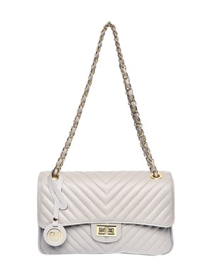 Roberta M Grijs Rundleer Tas
