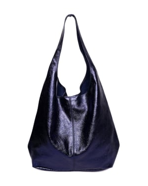 Luisa Vannini Blauw Rundleer Tas