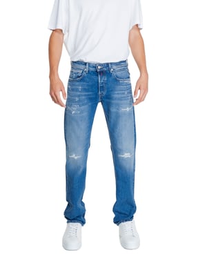 Anbass Avslappnad Passform Slitna Jeans