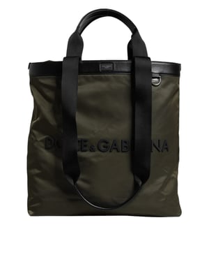 Dolce & Gabbana Militärgrön Nylon Axelrem Tote Väska