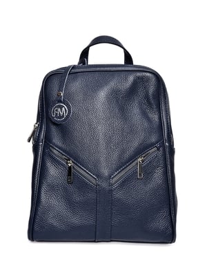 Roberta M Blauw Rundleer Tas
