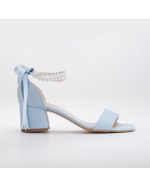 Illy Låg Block Klack Sandaler with Pearls