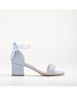 Illy Låg Block Klack Sandaler with Pearls