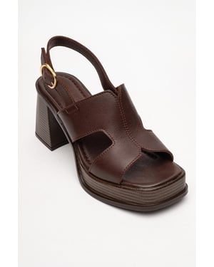 Zennia Leer Platform Sandaal (Women)