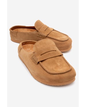 Priva läder slip-on toffel