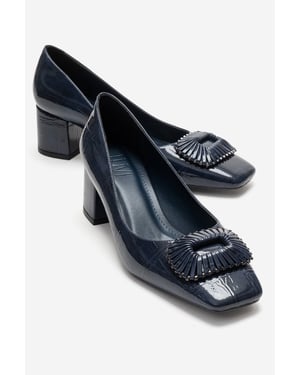 Velora Gesp Vierkante Neus Blokhak Pump (Dames)