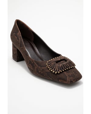 Velora Gesp Vierkante Neus Blokhak Pump (Dames)