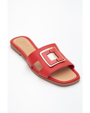 MILLIE Leer Gesp Slide (Women)