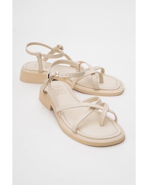 Antas Met bandjes Leer Plat Sandalen (Women)