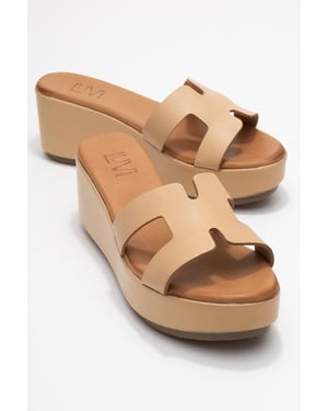 Lia Leer Platform Sandaal (Women)