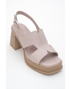 Zennia Leer Platform Sandaal (Women)