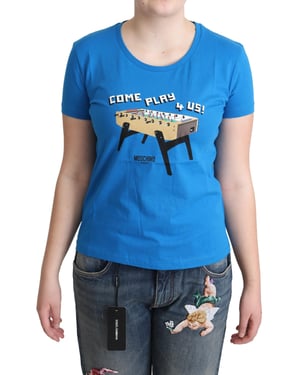Moschino Voetbal T-shirt Blauw