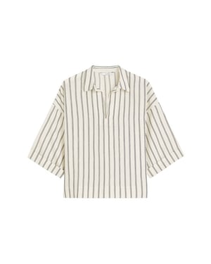 Summum 2s3420-12374 108 top chenille stripe ivoryblack