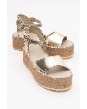 Serez Leren Platform Espadrilles Sandaal (Dames)