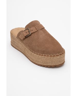 Novas Läder Platform Espadrille Mule (Dam)