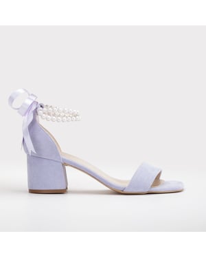 Illy Låg Block Klack Sandaler with Pearls