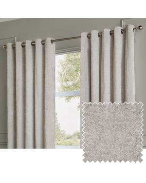 Paoletti Lustre Velvet Fully Lined Eyelet Curtain Pair