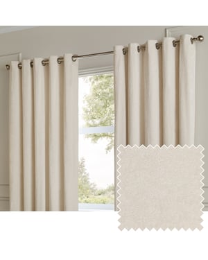 Paoletti Lustre Velvet Fully Lined Eyelet Curtain Pair
