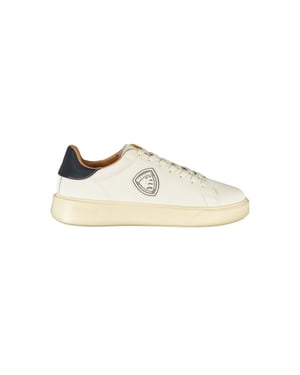 Blauer Witte Polyester Heren Sneakers