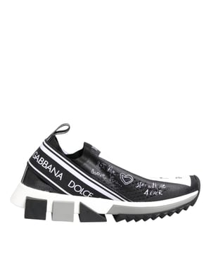 Dolce & Gabbana Zwarte Witte Sorrento Lage Sneakers Schoenen