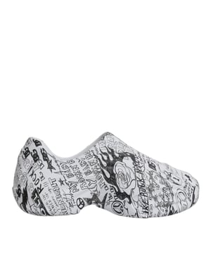 Dolce & Gabbana White Black Graffiti Daymaster Sneakers Shoes