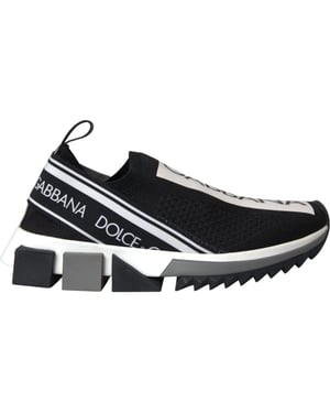 Dolce & Gabbana Zwart Witte Slip On Sorrento Sneakers Schoenen
