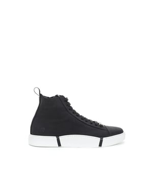 Roberto Cavalli Svart Mocka Läder Hög Top Sneakers