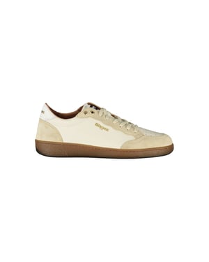 Blauer Witte Leren Heren Sneakers