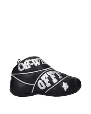 Off-White Svarta Läder Hög Topp Sneakers