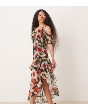 Miss Selfridge Petite ruffle maxi dress in floral print
