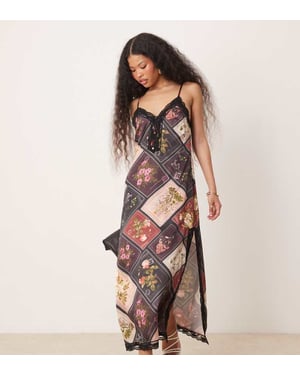 Miss Selfridge Petite maxi dress in patchwork print