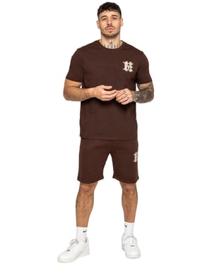 Enzo Milano | Mens Applique Emblem T-Shirt & Shorts Set