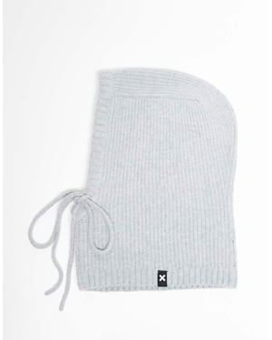 COLLUSION Unisex hooded balaclava in light grey