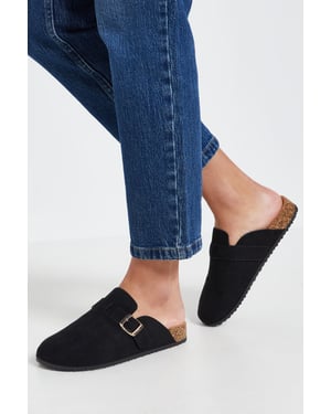 Aveline Faux Suede Closed Toe Footbed Mules