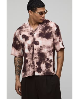 Oversized Boxy Distorted Print Shirt