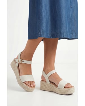 Good For The Sole: Elodie Textile Medium Wedge Sandals