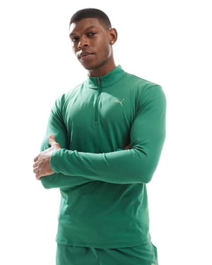 Puma Evolve Training slim 1/4 zip sweatshirt in green