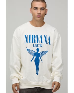 Oversized Nirvana License Print Sweatshirt