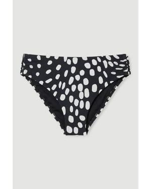 Polka Dot Print Plunge Bikini Bottom