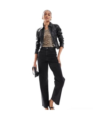 ASOS DESIGN Tall ankle grazer straight leg jean in black - BLACK