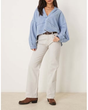 Abercrombie & Fitch low rise baggy fit jean in beige
