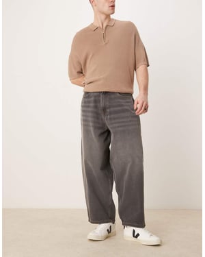ASOS DESIGN oversized baggy fit jeans in washed black